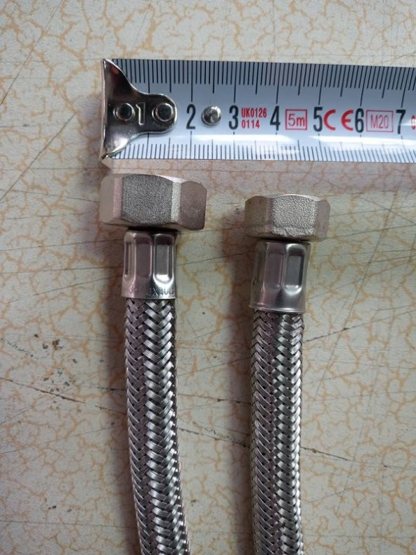 2 Adet 10 mt Çelik Örgülü 1/2x3/8 Bağlantı Hortumu Rekorlu