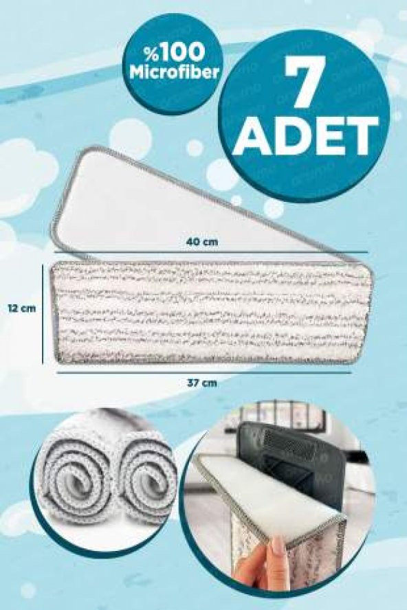 Sprey Mop Microfiber Yedek Bez 7 Adet