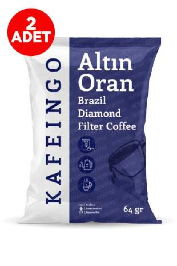 Kafeingo Altın Oran Filtre Kahve Brazil Diamond 64 gr ( 2 ADET )