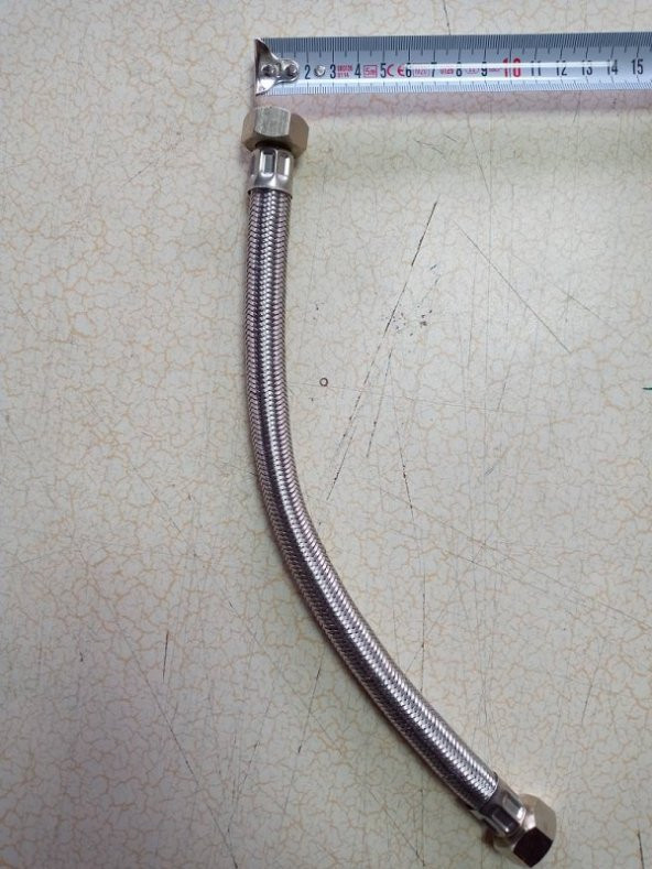 Kalın Çelik Örgülü 1/2 Bağlantı Hortumu Rekorlu 70 cm 1 Adet