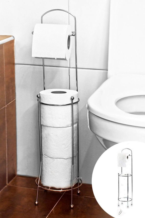 Yedek Hazneli Krom WC Kağıtlık Tuvalet Kağıtlığı