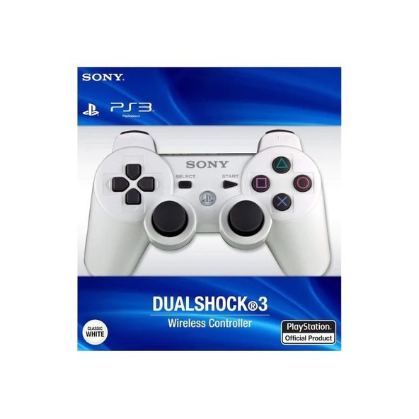 Sony PS3 Joystick PS3 Kol Beyaz Şarj Kablosu ile Birlikte - 2
