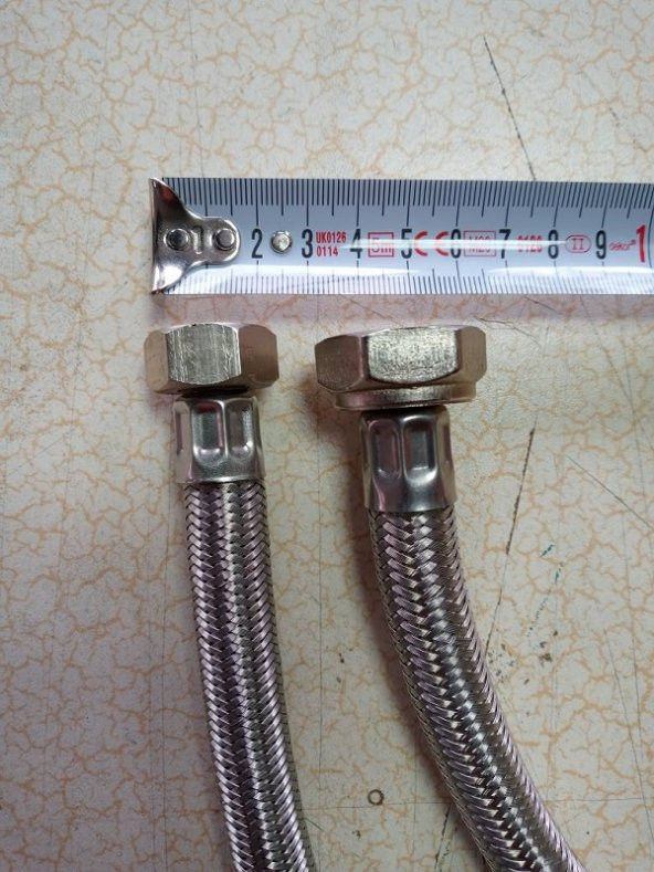 30 cm 3/4x1/2 Kalın Çelik Örgülü Bağlantı Hortumu Rekorlu 1 Ad ürün görseli
