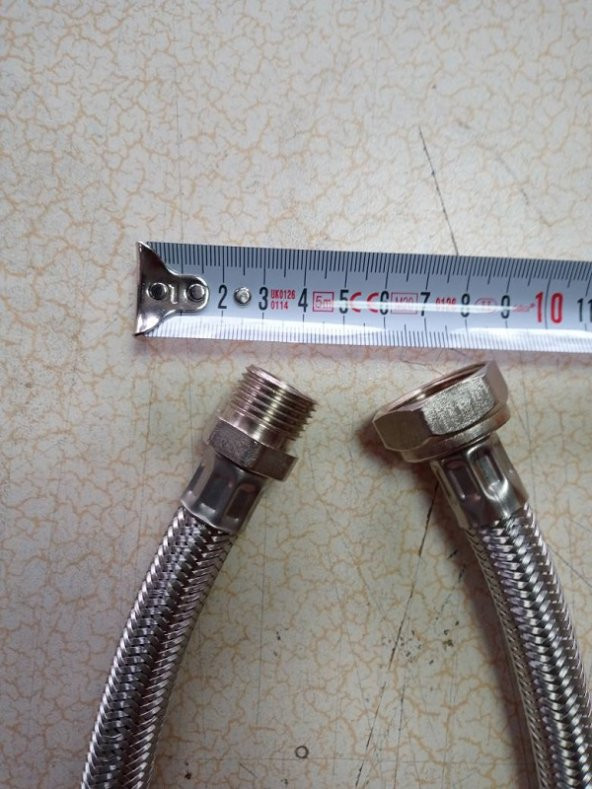 7 mt 3/4x1/2 Kalın Çelik Örgülü Bağlantı Hortumu Nipelli 1 Ad ürün görseli