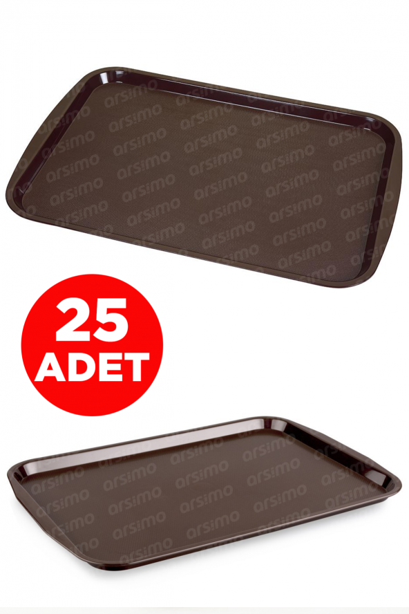 ( 25 Adet ) Polipropilen Plastik Kaydırmaz Kırılmaz Servis Sunum Tepsisi | 32 cm x 44 cm