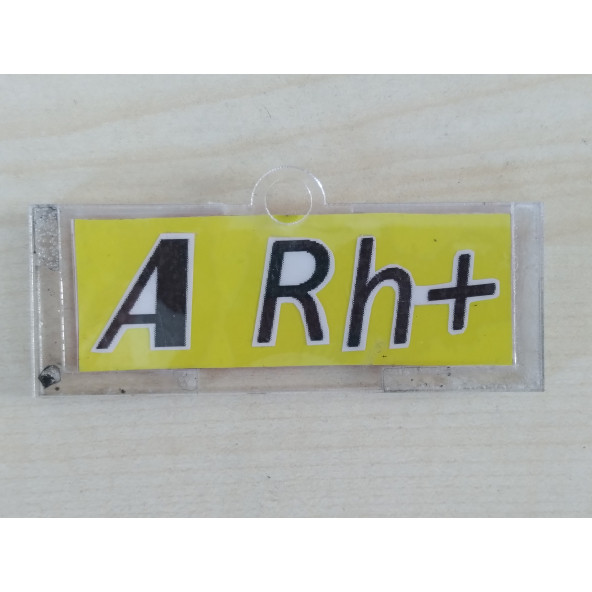 KAN GRUBU A RH POZİTİF (A RH +) ŞEFFAF KUTULU (SARI) KAN GRUBU KARTI - 1