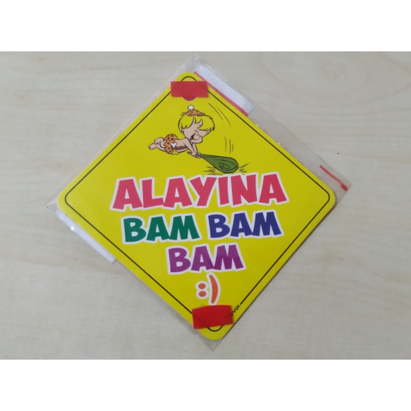 CAM İÇİ SARI DEKOR PLAKA KARE ALAYINA BAM BAM (11x11cm) YAPIŞTIRMALI (Dekor Levha) SARI PLAKA