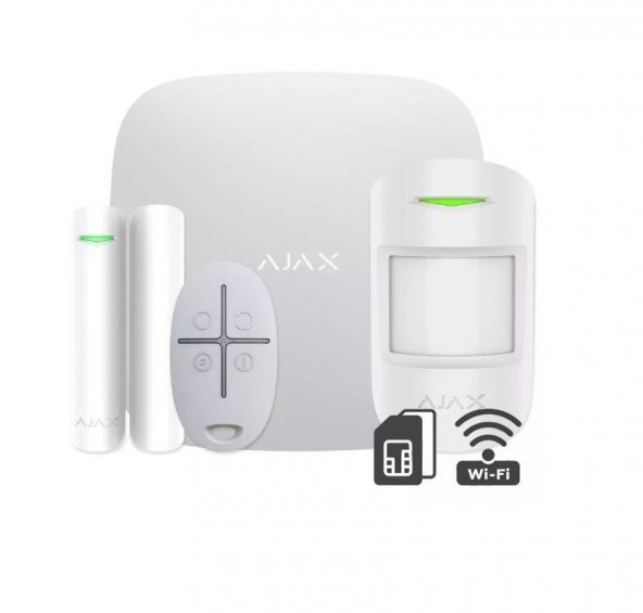 AJAX Hubkit Plus Kablosuz Alarm Seti Wifi / StarterKit Plus Seti Beyaz