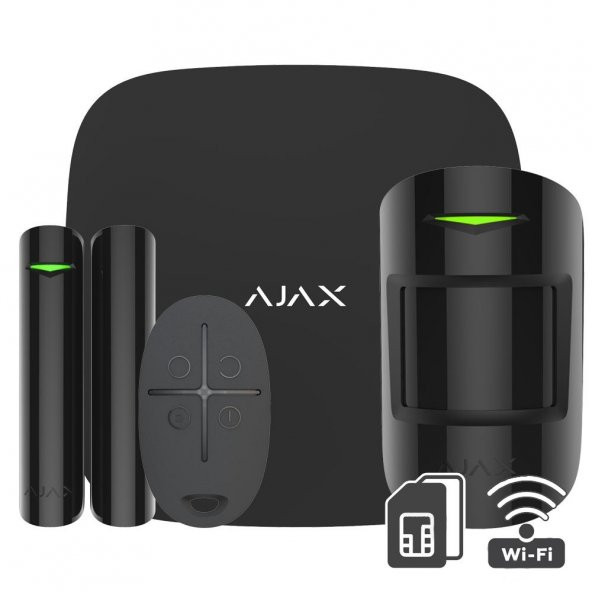 AJAX Hubkit Plus Kablosuz Alarm Seti Wifi / StarterKit Plus Seti Siyah