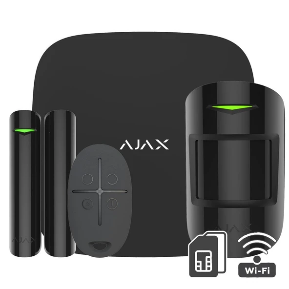 AJAX Hubkit Plus Kablosuz Alarm Seti Wifi / StarterKit Plus Seti Siyah - 1