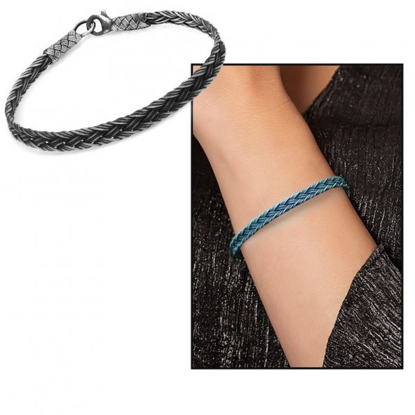 Nipora El İşçiliği Modern Tasarım 1000 Ayar Gümüş Kazaz Kadın Bileklik - 2