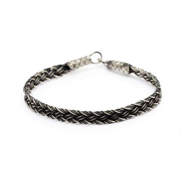 Nipora El İşçiliği Modern Tasarım 1000 Ayar Gümüş Kazaz Kadın Bileklik - 6