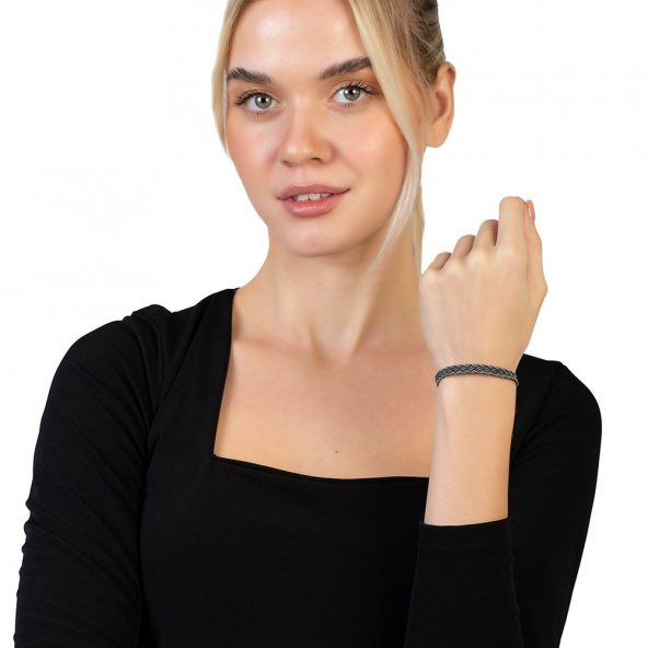 Nipora El İşçiliği Modern Tasarım 1000 Ayar Gümüş Kazaz Kadın Bileklik - 7