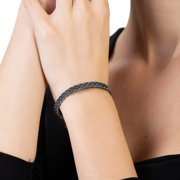 Nipora El İşçiliği Modern Tasarım 1000 Ayar Gümüş Kazaz Kadın Bileklik - 8