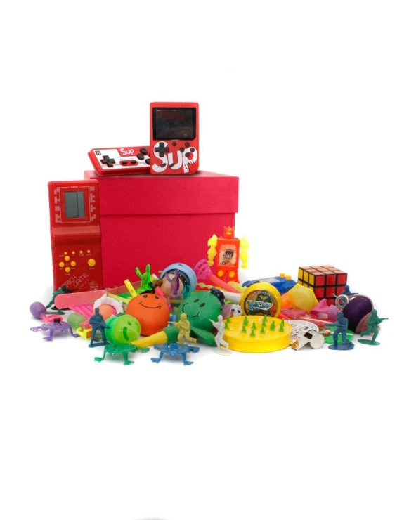 Yılbaşı Nostaljik Hediye Özel Kırmızı Oyuncak Kutusu Kırmızı Tetris Ve Kırmızı Nostaljik Atari - Resim 2