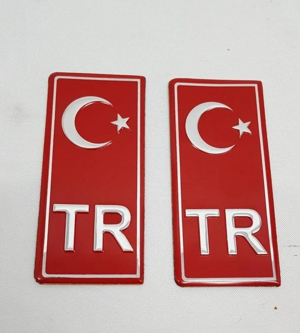 Protec 2li Tr Plaka Sticker Aluminyum Ay Yıldız Kabartma