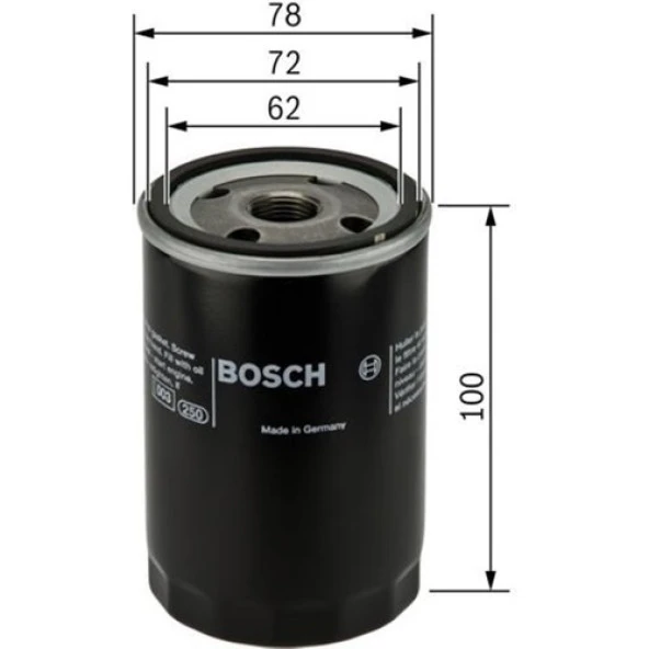 Bosch Yağ Filtresi Doblo-Brava-Bravo-Fıorıno-Tempra-Tıpo-Uno-Slx-Albea-Palıo-Punto-Marea-Panda-Stılo 0451103111