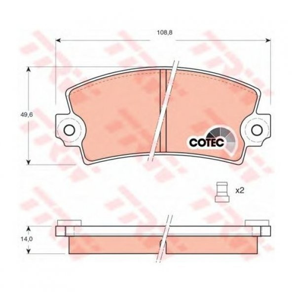 Trw Gdb148 Ön Balata Fişli R12 C15 Vısa (82-91) ürün görseli 1