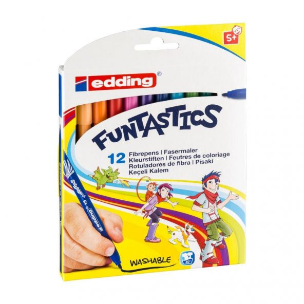 EDDİNG FUNTASTİCS KEÇELİ İNCE KALEM 12Lİ SET - 1