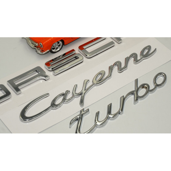 Porsche Cayenne Turbo Bagaj 3M 3D ABS Yazı Logo Amblem Seti - Resim 3