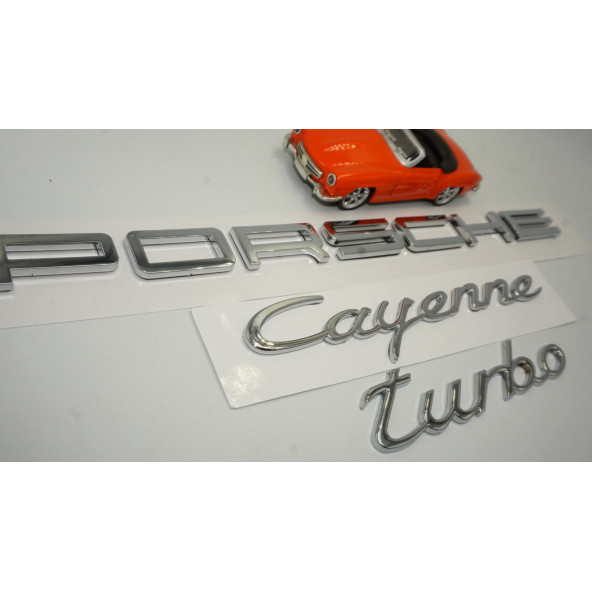 Porsche Cayenne Turbo Bagaj 3M 3D ABS Yazı Logo Amblem Seti - Resim 4