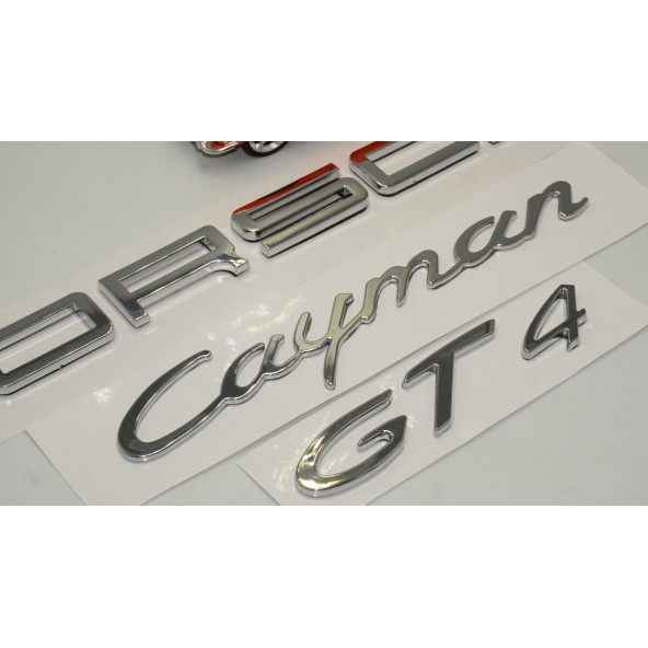 Porsche Cayman GT4 Bagaj 3M 3D ABS Yazı Logo Amblem Seti - 3