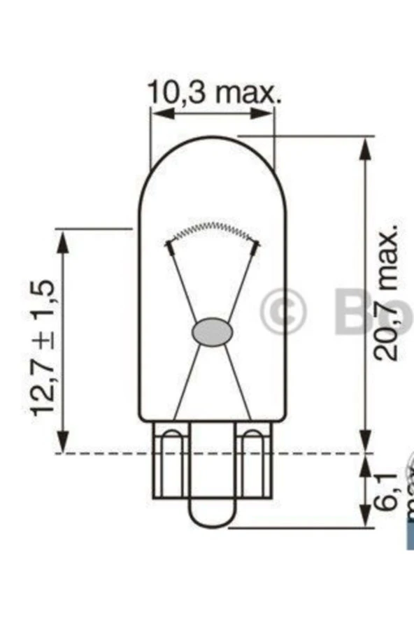 Bos-1987302821 - 1987302205 Ampul Eco 12v W16w Stop Dip...