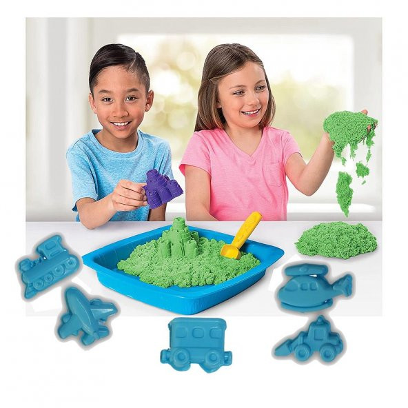 Kinetik Oyun Kumu Havuzlu 1000 Gr ve Araç Kalıpları 8 Adet Heroes Kinetik Kum Havuzlu - 2