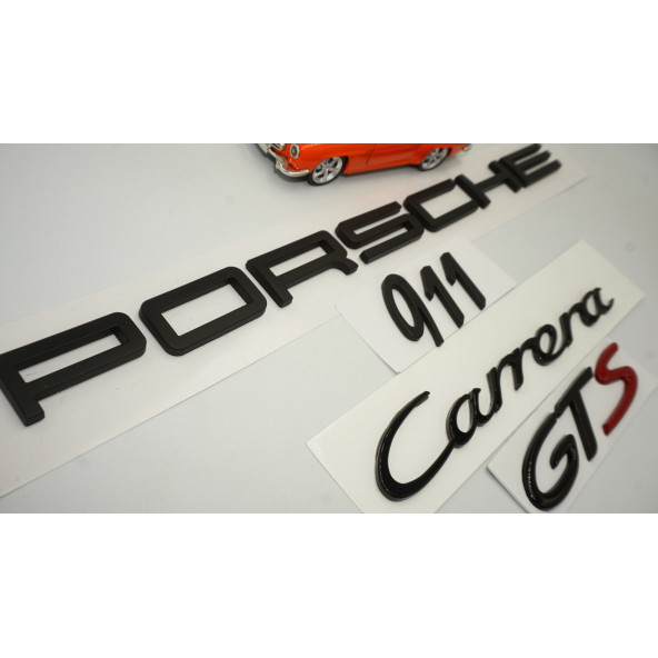 Porsche Carrera 911 GTS Bagaj 3M 3D ABS Yazı Logo Amblem Seti - 4