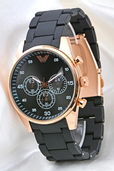 Erkek Kol Saati Siyah Silikon Kordon Unisex Tarz ST-304133 - 3