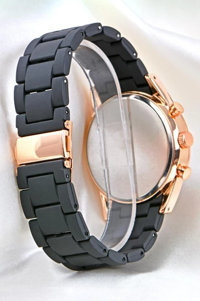 Erkek Kol Saati Siyah Silikon Kordon Unisex Tarz ST-304133 - 2