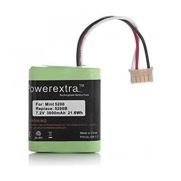 Powerextra 7.2V 3000mAh iRobot Braava Batarya - 3