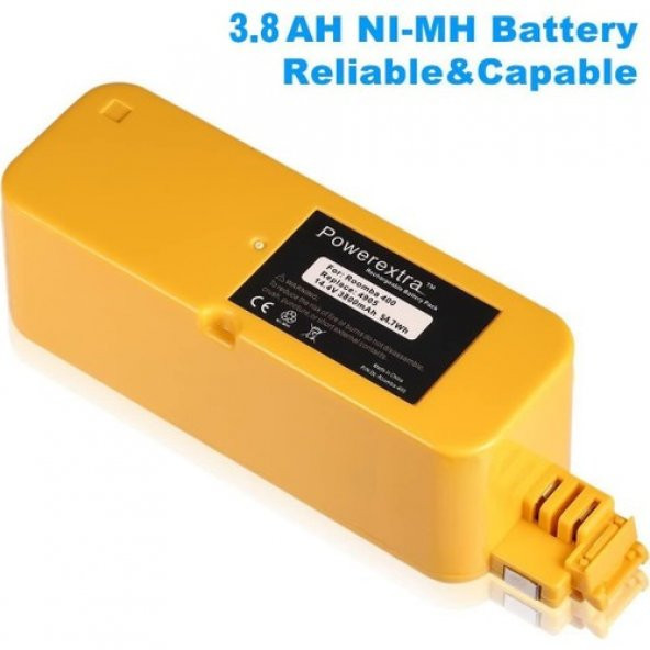Powerextra 14.4V 3800mAh iRobot Roomba 400 Serisi Uyumlu Batarya - 3