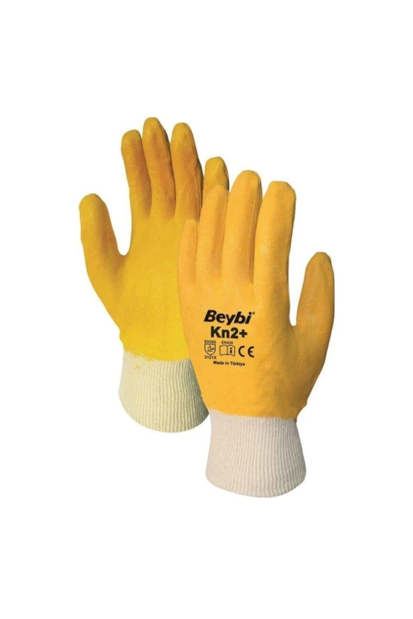 Beybi Yüksek Performanslı Tam Nitril Kaplı Pamuk Eldiven 10 Beden 12 Li Paket