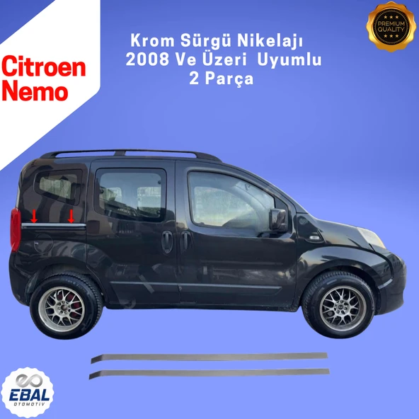 Citroen Nemo Krom Sürgü Nikelajı 2 Parça 2008 Üzeri P.Çelik - Resim 2
