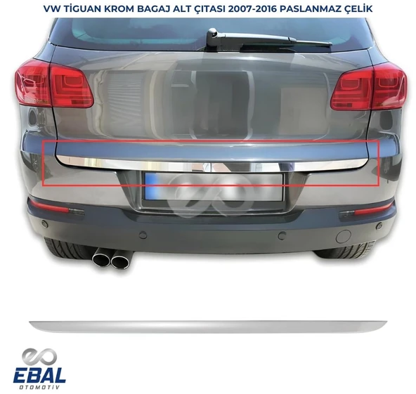 VW Tiguan Krom Bagaj Alt Çıtası 2007-2016 Arası P. Çelik ürün görseli