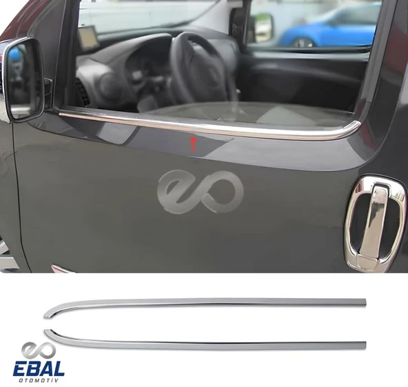 Peugeot Bipper Krom Cam Çıtası 2 Prç. 2008 Üzeri P. Çelik