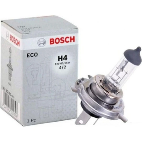 Bosch 12V Standart H4 Ampul 55 60W Tırnaklı P43T