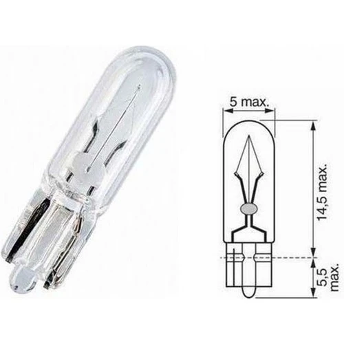 Bosch 1987302824 12 Volt 1.2 Watt Küçük Dipsiz Ampul 10 Adet ürün görseli 1