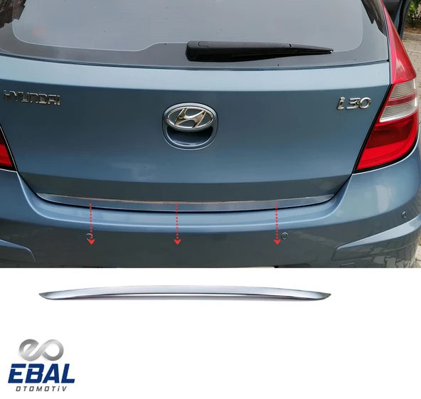 Hyundai i30 HB Krom Bagaj Alt Çıtası 2006-2011 Model Arası P. Çelik ürün görseli 1