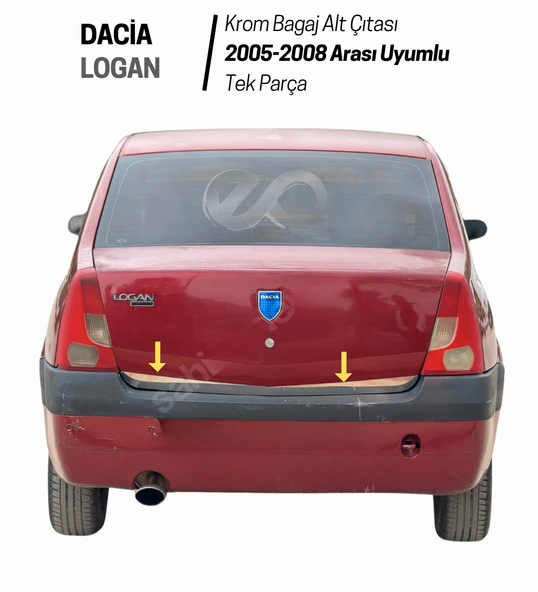 Dacia Logan Krom Bagaj Alt Çıtası 2005-2008 Model Arası Paslanmaz Çelik - Resim 3