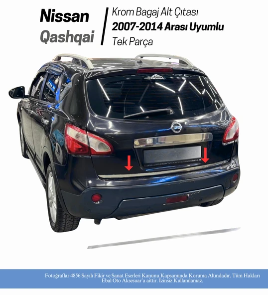 Nissan Qashqai Krom Bagaj Alt Çıtası 2007-2014 P.Çelik - Resim 5