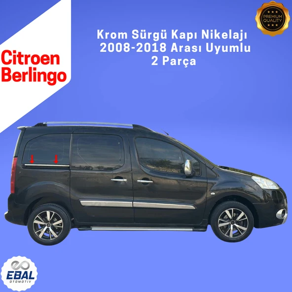 Citroen Berlingo Krom Sürgü Kapı Nikelajı 2 Parça 2008-2018 Paslanmaz Çelik - Resim 3