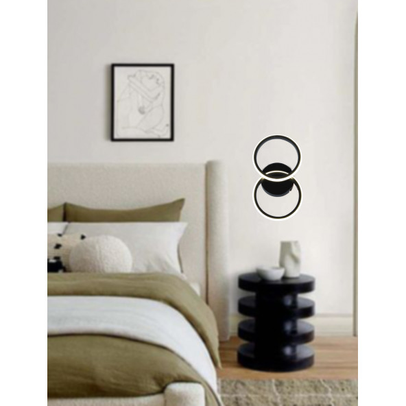 TT Aydınlatma TT4003-2-SY  Mat Siyah 2 li Led Aplik - Resim 2