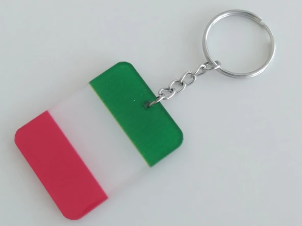 İTALYA BAYRAĞI ANAHTARLIĞI PLEKSİ (ÇİFT YÖNLÜ), İTALYA Maskot, İTALYA ANAHTARLIK, OTO ANAHTARLIĞI ürün görseli