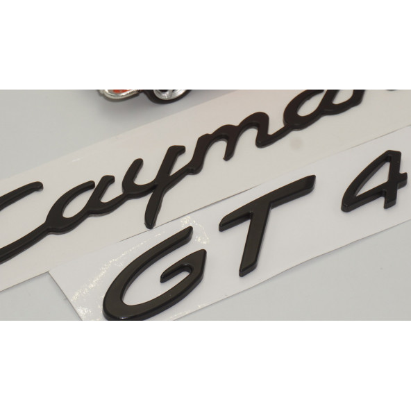 Porsche Cayman GT4 Bagaj 3M 3D ABS Yazı Logo Amblem Seti - 4