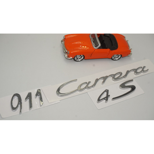 Porsche 911 Carrera 4S Bagaj 3M 3D ABS Yazı Logo Amblem Seti - Resim 4