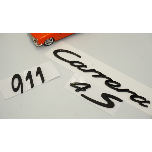 Porsche 911 Carrera 4S Bagaj 3M 3D ABS Yazı Logo Amblem Seti - 2