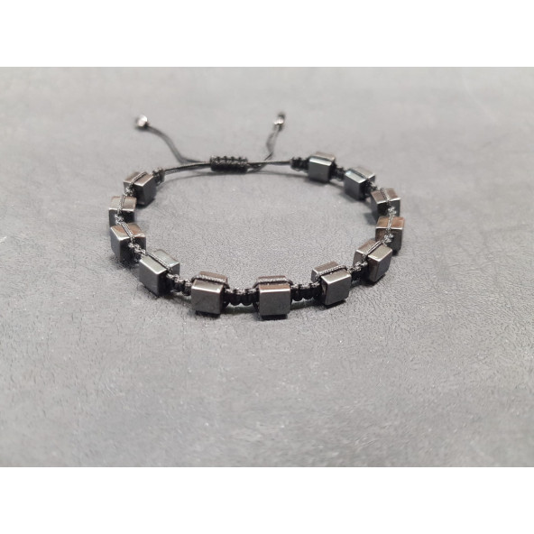 Hematit 8mm Küp Shamballa Doğal Taş Bileklik - 2