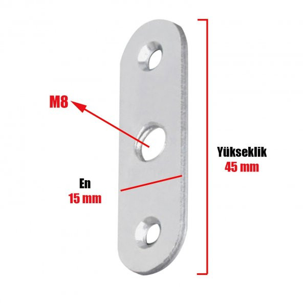 Bingo Ayak Sacı M8 45x15 mm (10 ADET) - Resim 2